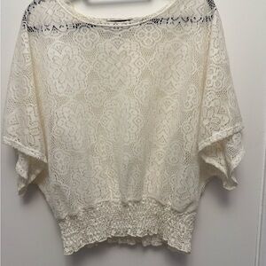 Elegant Lace Women's Top - Cream